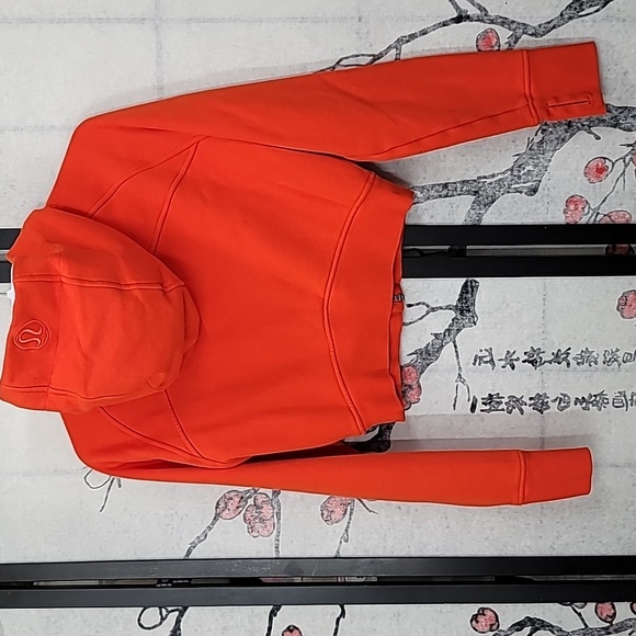 Lululemon Scuba Full-Zip Cropped Hoodie Solar Orange Size 8 - Picture 6 of 8